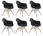 ARIANA - Ruokapöydän tuolit käsinojilla - musta - 6 kpl sarja