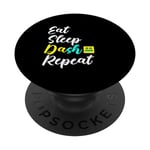 Eat Sleep Dash Repeat Video Game Geometry Video Gamer PopSockets PopGrip Interchangeable