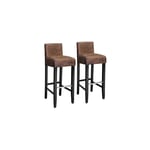 Barstolar Vadderade Låg Rygg PU 76 cm Träben 2-pack