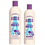 Aussie Miracle Moist Macadamia Nut Oil Hair Shampoo 675ml+Conditioner 470ml Pack