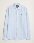 Morris Douglas Linen Stripe Shirt Light Blue