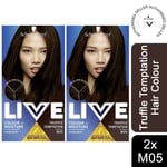 2x Schwarzkopf Live Colour+Moisture PermanentColour HairDye,M05TruffleTemptation