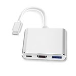 YMY Adaptateur USB-C vers HDMI (Prend en Charge 4K/30 Hz) - Câble convertisseur 3 en 1 de Type C - pour MacBook Pro 2017/2018, MacBook, Mac Pro, iMac, Chromebook, et Autres appareils USB 3.0 Type-C