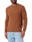 TOM TAILOR Men's Cable knit Jumper 1032306, 30313 - Equestrian Brown Melange, L