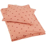 Flöss 70 x 100 / 40 x 45 Molly Gingham Baby Sengetøy Sett Berry | Rød | 0