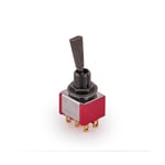 MEC Mini Toggle Switch, Flat Solder Lugs, ON/ON, DPDT - Black