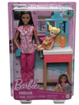 Barbie Pediatrician Doll Doctor Playset Accessories Pink Scrubs New with Box