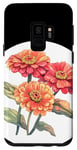 Coque pour Galaxy S9 Beaux zinnias pour les amateurs de bouquets et de fleurs