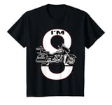 Youth I'm 8 old age 8th Birthday 8 years, cute motorbike for kids T-Shirt
