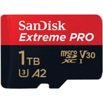 Carte mémoire microSDXC 1 To SanDisk Extreme Pro - Noir - UHS 3 (U3) - V30
