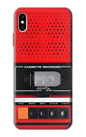 Red Cassette Recorder Graphic Case Cover For iPhone XS Max