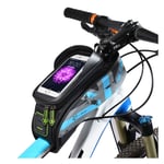ROCKBROS bicycle bike rainproof front tube frame bag for 6-inch Smartphone - Blue