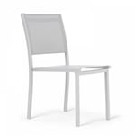 OVIALA Oviala - Chaise de jardin aluminium et textilène blanc Blanc