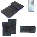 Protective cover for Motorola Moto G72 dark gray blue edge Filz Sleeve Bag Pouch