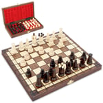 Shakkipeli shakkilauta puuta korkealaatuista - Shakkilautasetti taitettava shakkinappuloilla isot lapsille ja aikuisille 31x31 cm