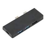 8-i-1 Dockningsstation för Microsoft Pro 8 9 X med 4K HD Multimedia Interface USB C PD Laddning 2 USB3.0 Portar USB C Hub Svart