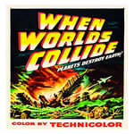Lumartos, Vintage Poster Movie Poster When Worlds Collide Contemporary Home Decor Wall Art Print, Print Only Frame, 10 x 10 Inches