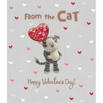 From The Cat Holding Heart Balloon Valentine's Day Card