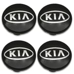 Svarta Kia Bilhjul Centrumkåpor Navkapsel 60mm 4 st För Picanto, Rio, Forte, Ev, Soul, Ceed
