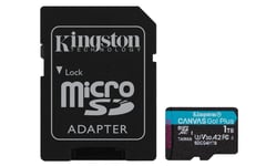 Kingston Technology Canvas Go! Plus, 1 Tb, Microsd, Klass 10, Uhs-I, 200 Mb/S, 160 Mb/S