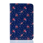 32nd Floral Series - Design PU Leather Book Folio Case Cover for Apple iPad Mini 4 (2015), Designer Flower Pattern Flip Case With Built In Stand - Vintage Rose Indigo
