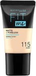 Maybelline Fit Me Matte & Poreless Liquid Foundation - Ivory 115