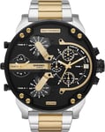 Diesel Watch for Men Mr. Daddy 2.0, Chronograph Movement, 57 mm Tri-Tone Stainless Steel Case with a Stainless Steel Strap, DZ7459