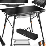 tectake Campingbord Tina i aluminium , hopfällbart, höj- och sänkbart - svart