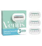 Venus Deluxe Smooth Sensitive Razor Blades, 3 pack