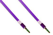 Link LKGZ58 Câble Audio Jack 3,5 mm mâle/mâle Plat 1 m Violet 3 pôles