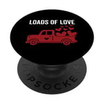 Loads Of Love Valentines Day Cute Pick Up Truck V-Day PopSockets Swappable PopGrip