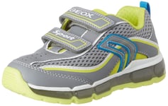Geox Boy's J Android Boy C Low Top Sneakers, Grey Grey Lime C0666, 1.5 UK