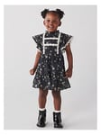 River Island Mini Mini Girls Floral Lace Trim Dress - Black, Black, Size Age: 4-5 Years, Women