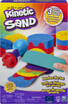 Kinetic Sand, Rainbow Mix Set with 3 Colours of Kinetic Sand (382g) and 6 Tools