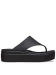 Crocs Brooklyn Flip - Black, Black, Size 4, Women