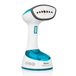 Swan SI12030N Foldable Garment Steamer with Removable Brush Attachments, Lightweight, 120ml Water Tank, 1470 Watts, White and Blue