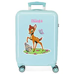 Disney Bambi Cabin Suitcase Blue 38x55x20cm Rigid ABS Combination Closure Side 34L 2kg 4 Double Wheels