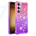SKALO Samsung S24 Kvicksand Glitter Hjärtan TPU-skal - Rosa-Lila multifärg