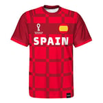FIFA Official World Cup 2022 Classic Short Sleeve, Kids, Spain, Age 7 Red