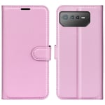 Asus ROG Phone 6 5G - Läderfodral / Plånboksfodral Pink