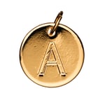Bokstavshänge cirkel A – Ø12 mm, mässing pläterat med 9 karat guld