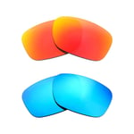 New Walleva Fire Red + Ice Blue Polarized Lenses For Maui Jim Bamboo Forest
