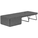 Hopfällbar säng ca 190x60 cm gästsäng med 8 cm skummadrass, hopfällbar resesäng, vuxen enkelsäng, metallsäng rymmer upp till 120