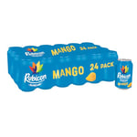 Rubicon 24 Pack Sparkling Mango Flavoured Fizzy Drink with Real Fruit Juice, Handpicked Fruits for a Temptingly Intense Taste "Made of Different Stuff" - 24 x 330ml Cans