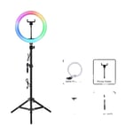 LED-ljusringar, Dimbar 0-100% Ljusstyrka, RGB Selfie Ring Light, 11stand-RGB