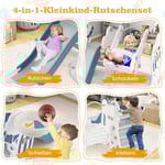 Barngunga med rutschkana 4 i 1 gunga & rutschkana & basketkorg & stege 185 x 150 x 92 cm