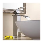 Ideko - Robinet Mitigeur lavabo salle de bain personnalisee evier robinet cascade contemporaine mitigeur finition chromee