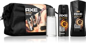 Axe Dark Temptation 4pc Gift Set 100ml Aftershave 150ml Deo 250ml Shower Gel Bag