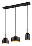 Trio Suspension Chiraz 310500332, métal noir mat/doré, sauf 3x E14
