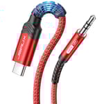 JSAUX Câble USB C vers 3,5mm Jack, Type C vers 3.5mm Mâle Adaptateur Jack Stéréo Voiture auxiliaire Compatible avec iPhone 16 Pro Max/15 Pro Max Plus, Galaxy S24 S23 S22 Ultra, iPad Pro, Huawei P40